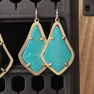 Kendra Scott Gold & Teal Alex Earrings